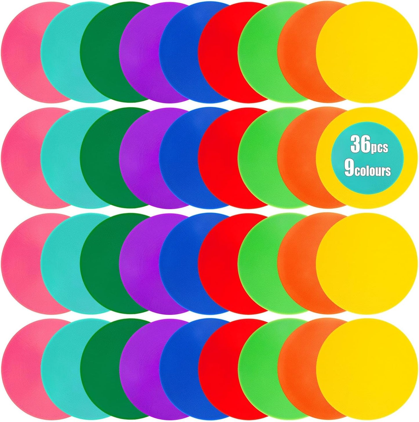 Spot Markers 18 Pcs 9 Inch 10 Inch Non Slip Rubber Agility Markers for Football, Basketball Training Markers,School Activities, Exercise Drills