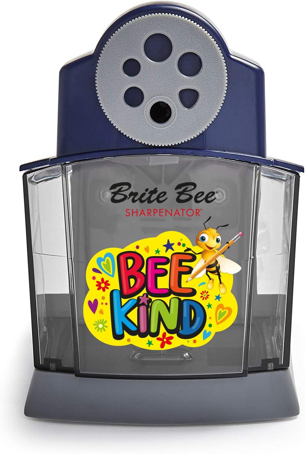 Sharpenator – Heavy Duty Classroom Electric Pencil Sharpener for Teachers & Students – Quiet Motor, Auto Stop, Large Bin, Helical Blade – Sharpens All Pencil Types (Bee Kind Front)
