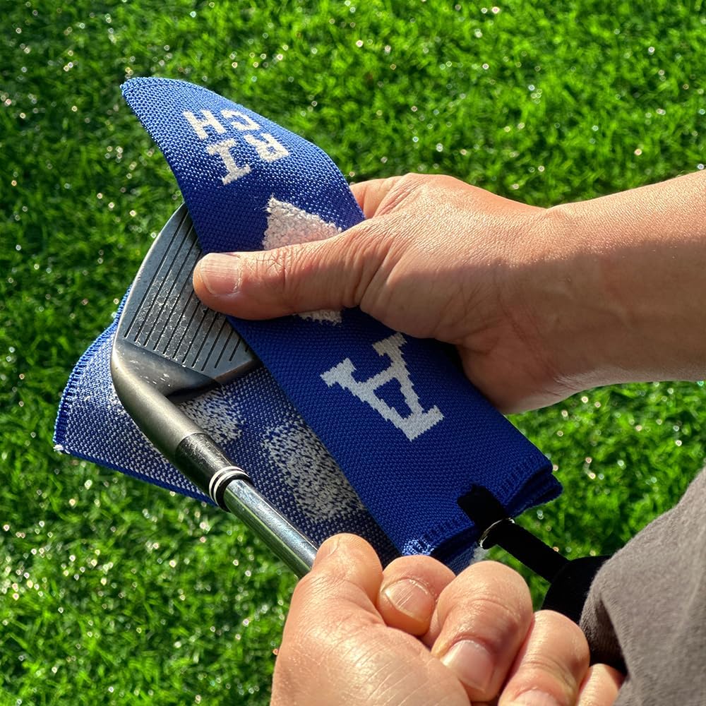 ANDGOLF Pleats Ball Towel, Use to Wash My Ball and Club, Best Choice for Golf Gifts, Embroidered Golf Towels, Clip for Bags/Pants/Skirts, Durable Elastic Band, Colorful Fashion Golf Item