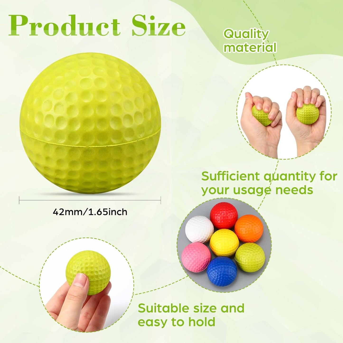 12 Pcs Foam Golf Practice Balls Soft Foam Balls for Golf Practice Realistic Feel and Flight Sport Training