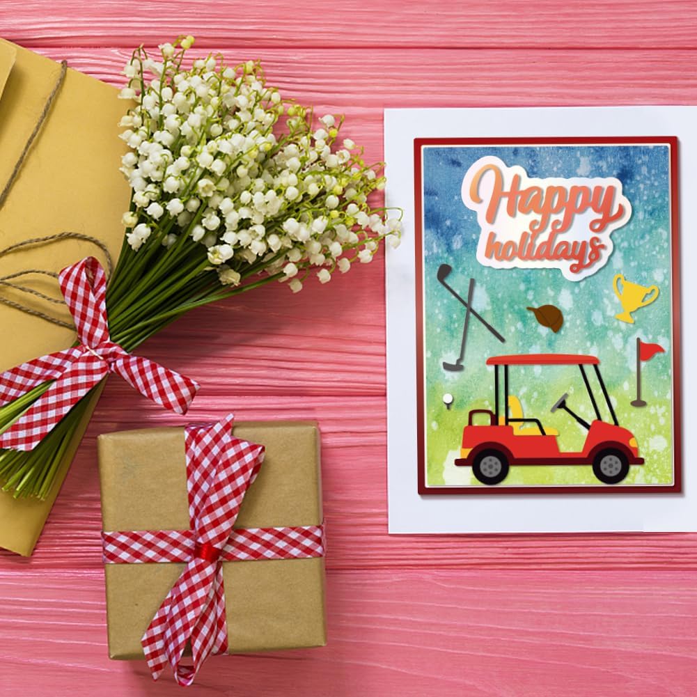 GLOBLELAND Golf Family Cutting Dies for DIY Scrapbooking Golfer Sport Trophy Metal Golf Cart Men Women Die Cuts for Card Making Embossing Photo Album Craft Decor