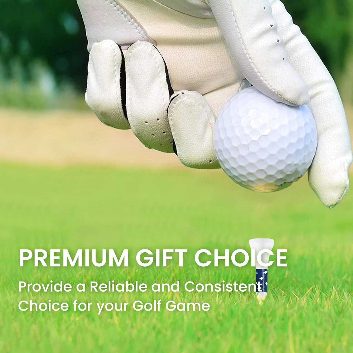 FINGER TEN Bamboo Golf Tees Wood 1 1/2 2 3/4 3 1/4 Inch Wooden Short Long Tee Color Bulk 250/500/1000/2000 Count for Men Women Kids in Red Pink USA Flag