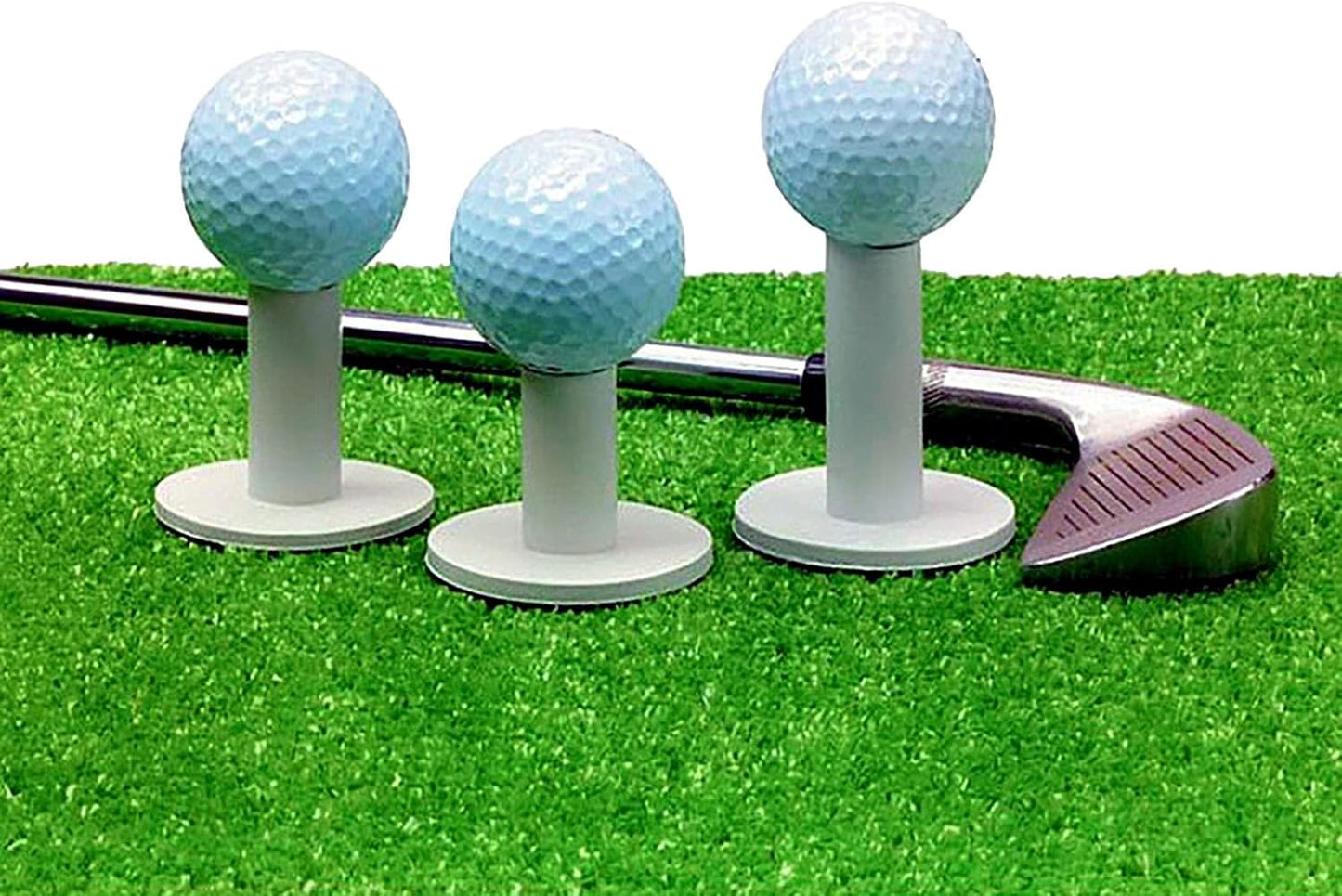 DZS Elec 5pcs Rubber Golf Tee Set 1.5" Rubber Golf Tee Holder White 38mm for Practice and Driving Range Mats