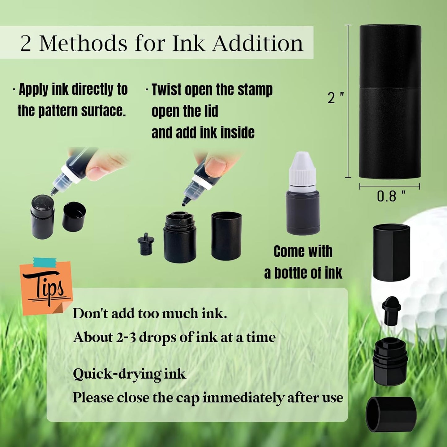 xrlsg Golf Ball Stamp Personalized Golf Ball Marker Custom Monogram Ball Stamper Golf Accessories Gifts for Men Dad Golfers