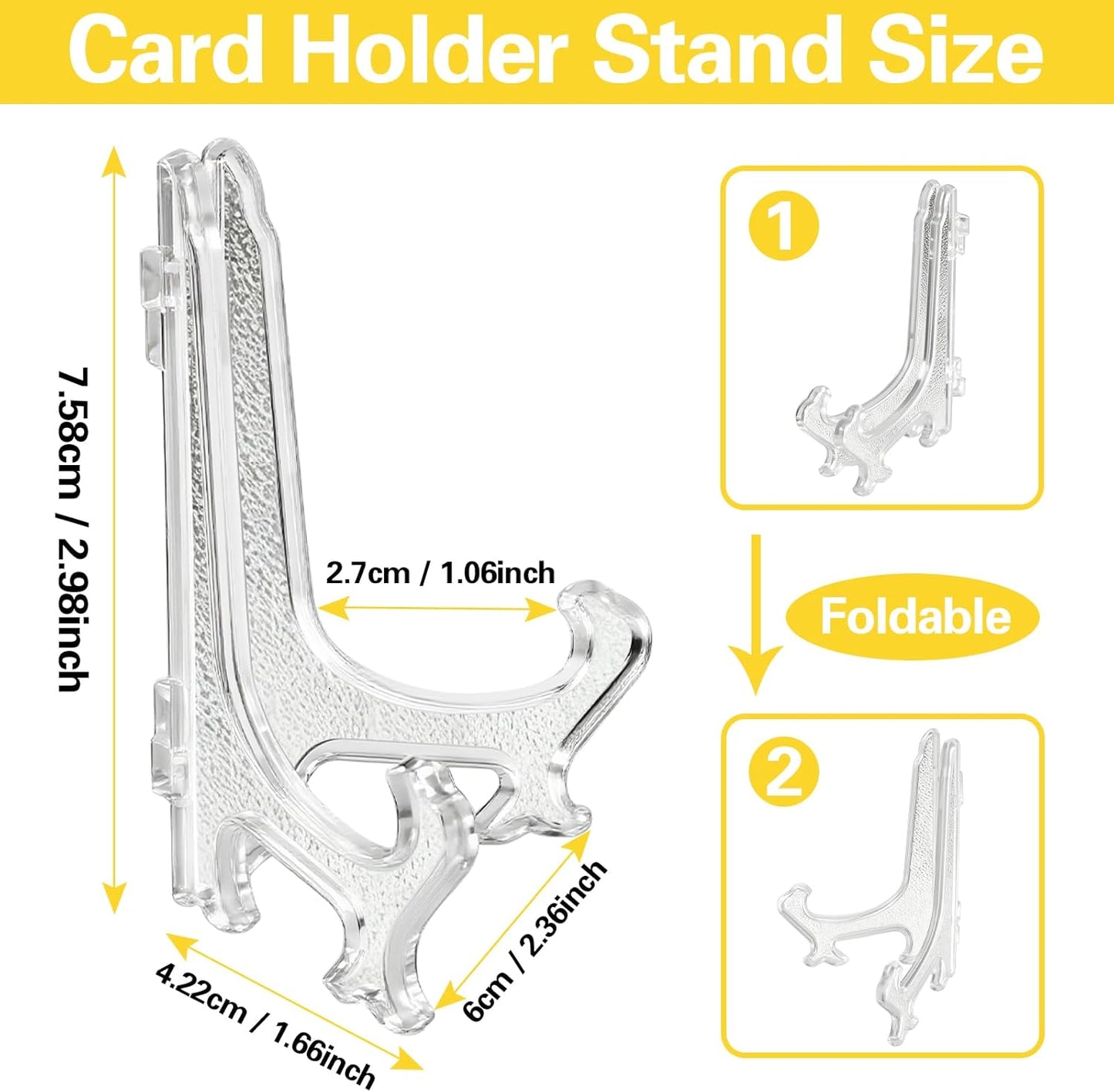 Ball Display Stand with Card Display Stand, Transparent Acrylic Sleek Holder for Different Size Basketball, Soccer Ball, Football, Small Easel Holder Stand for Trading Card Holder-1 Pack