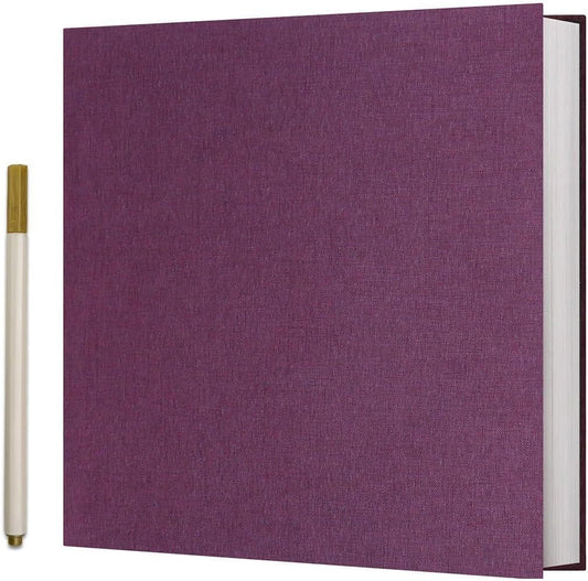 Vienrose Photo Album Self Adhesive 4x6 5x7 3x5 8x10Scrapbook Album DIY Scrap Book with A Metallic Pen (11"x10.6" 60 Pages, Blue)