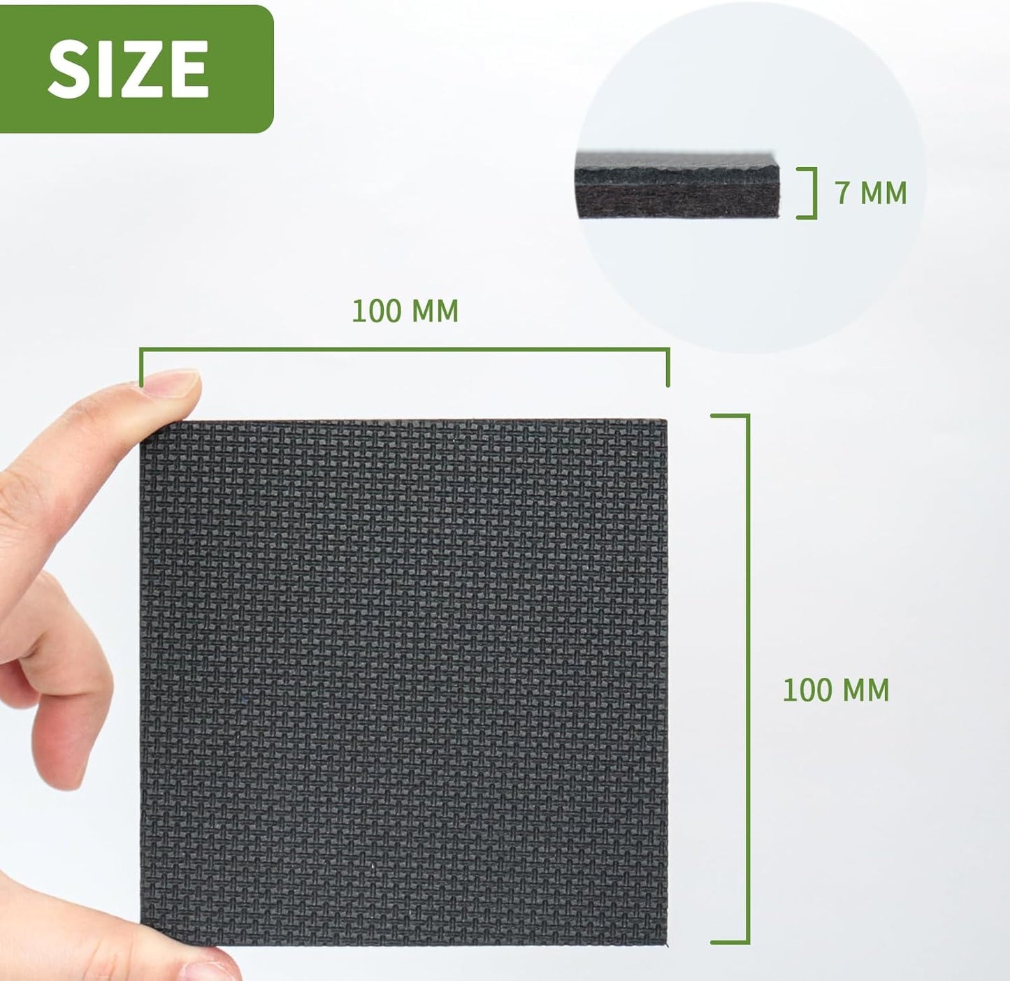 Non Slip Furniture Pads 8 PCS 4'' Square - Anti Slip Furniture Pads - Self Adhesive Rubber Feet Furniture Feet - Chair Leg Floor Protectors - Keep Furniture in Place