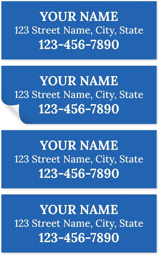 Custom Blue Golf Club Labels, Personalized Golf Club Name Sticker,0.75x2 Inches, Set of 30, 4 Mil Vinyl Decal Stickers Weather Resistant, Made in USA by My Sign Center