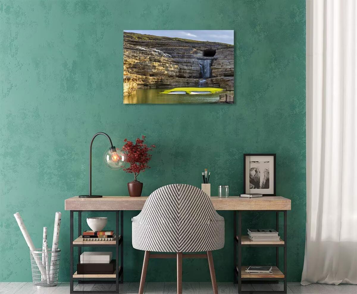 chenchenArt Payne's Valley Golf Course 19th Hole Wall Art for Living Room Bedroom Bathroom Home Decorations Golf Course Picture Poster Canvas Prints Modern Artwork Framed Ready to Hang(24''H x 36''W)