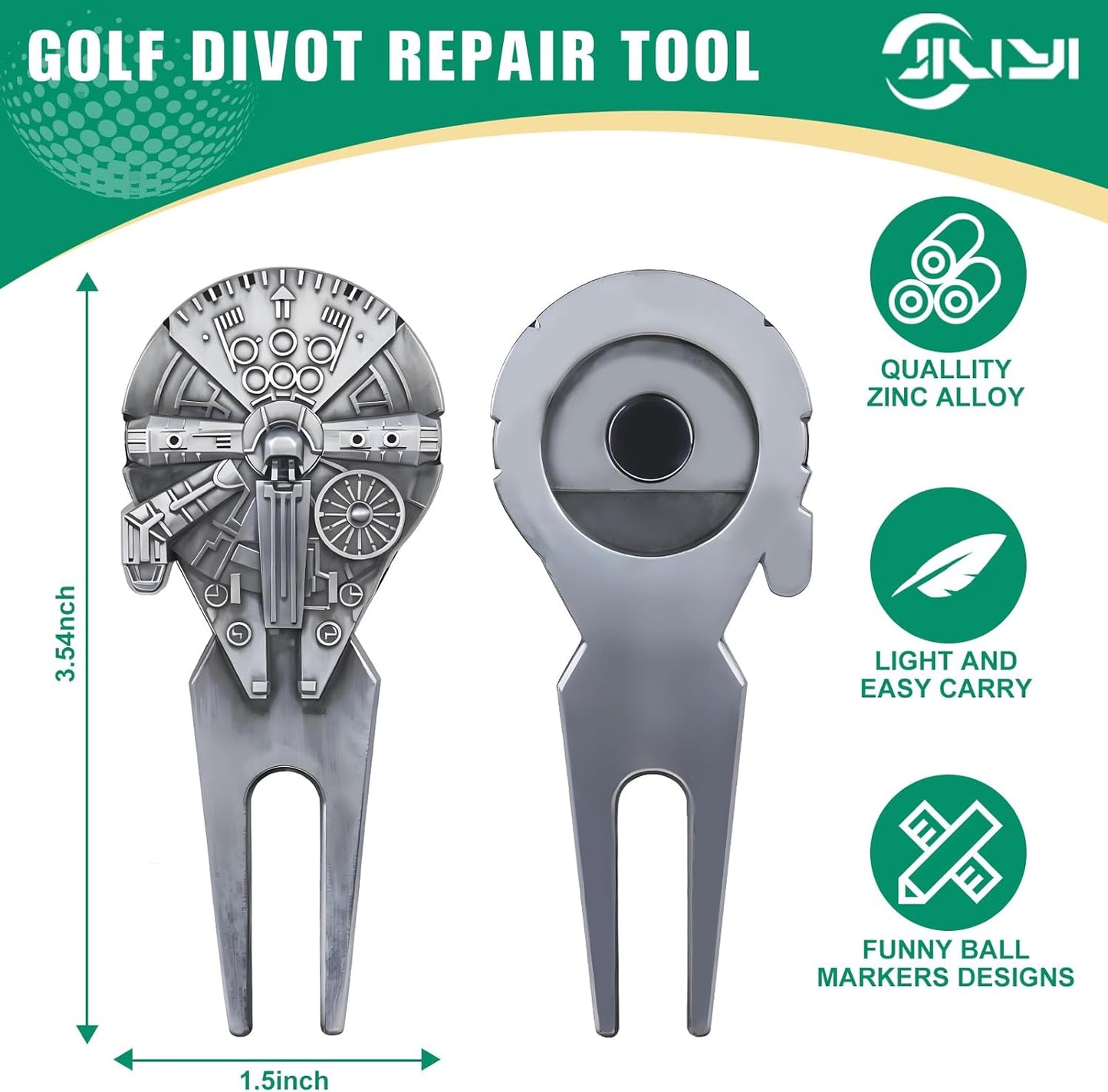 Golf Divot Tool with Golf Ball Marker Set, Funny Golf Accessories, Golf Gifts for Men, Gift Wrapping.