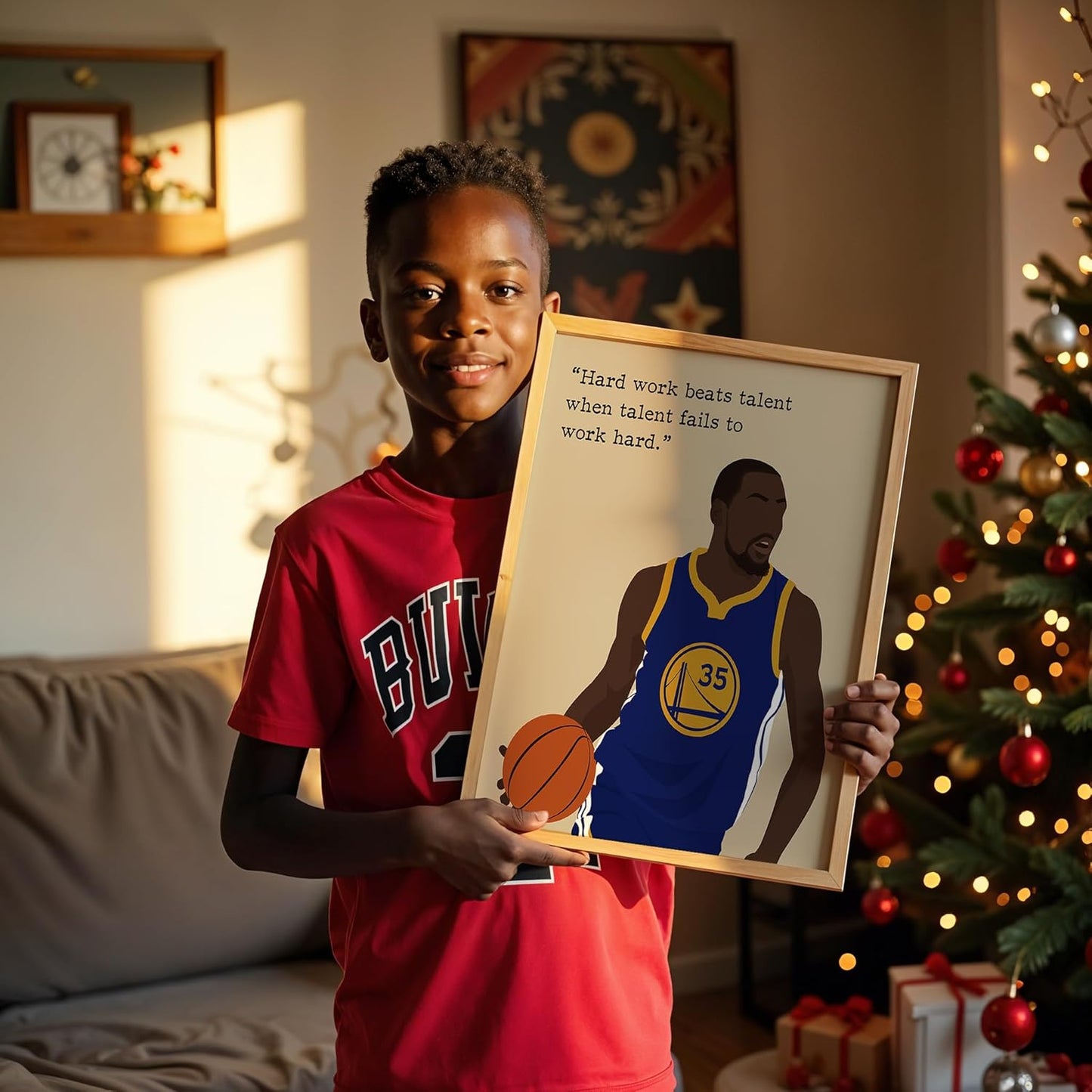 LOLUIS Motivational Basketball Superstar Hand-Drawn Artwork Sport Quote Wall Art Decorations (Unframed 16"x20", Basketball Player 4)