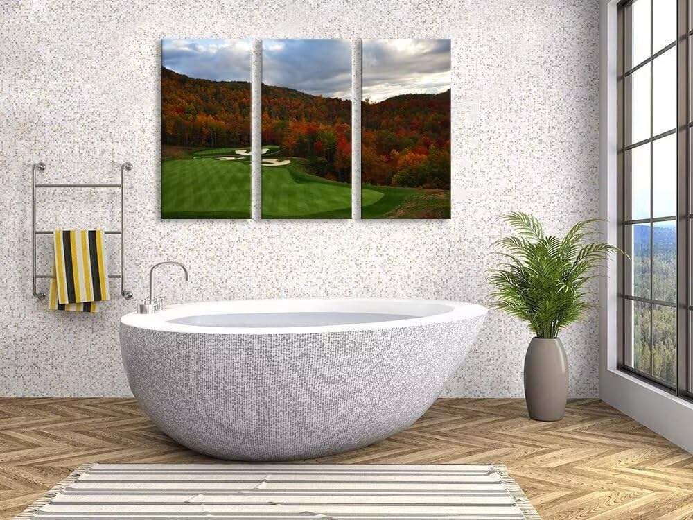 North Carolina Golf Course Wall Art for Living Room Bedroom Bathroom Home Decorations Paintings Golf Course Pictures Posters Framed Artwork Canvas Prints Ready to Hang(12''W x 24''H x3)