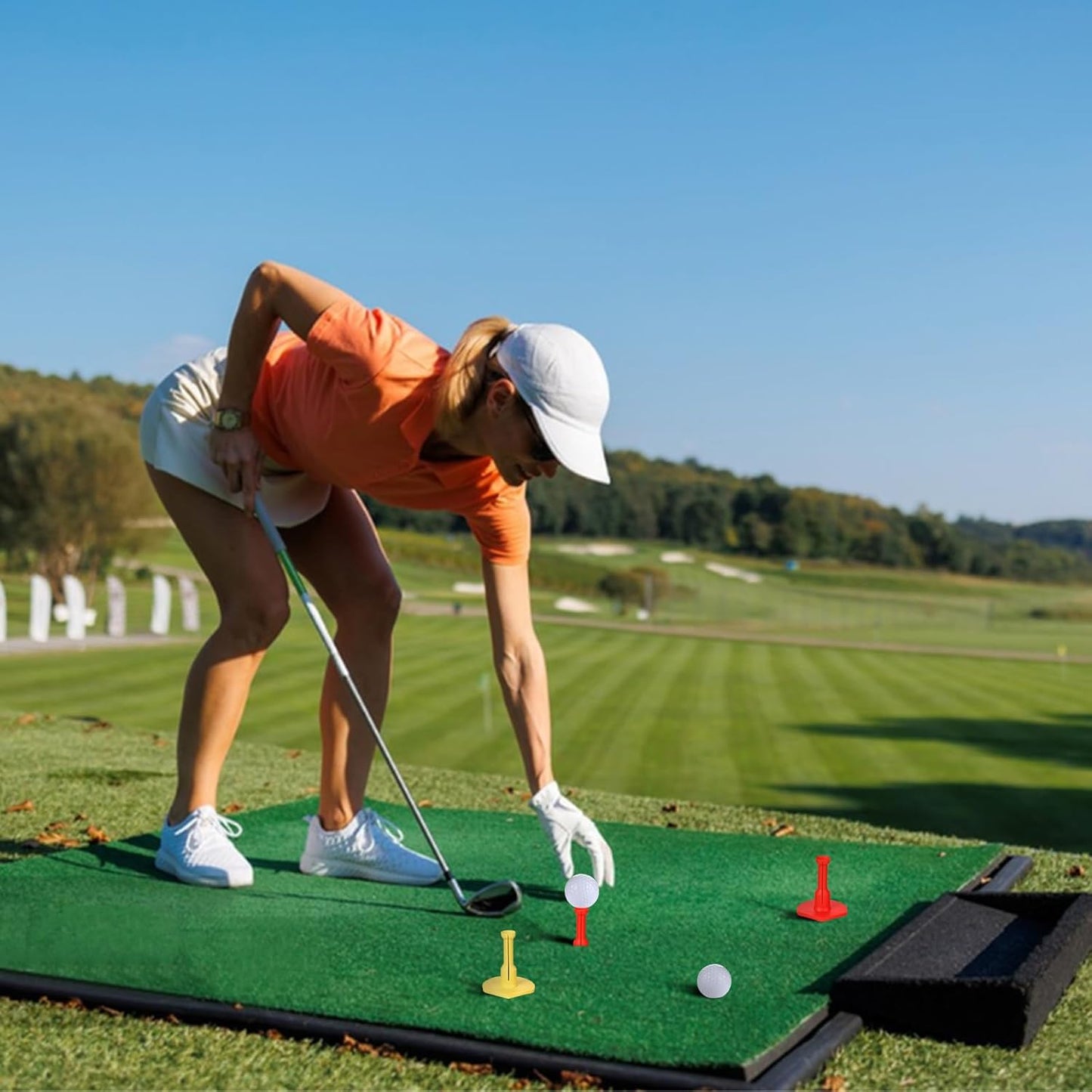 Premium Rubber Golf Tees for Hitting Mats, Unbreakable Golf Mats Tee for Driving Range, Excellent Durability and Stability Opening Rubber tees, Golf Accessories, Golf Gift