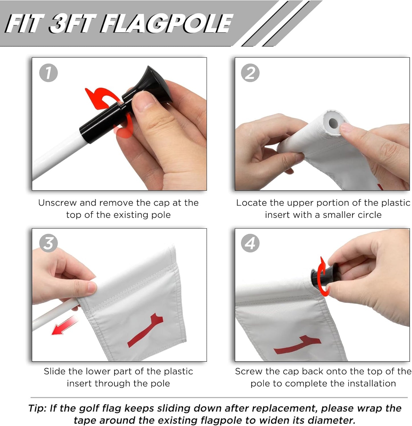 KINGTOP Numbered Golf Flag All 8x6 Inch – Upgraded Dual-Layer 420D Nylon, Double Sided Printing, Tube Inserted – Mini Practice Putting Green Flags for Yard