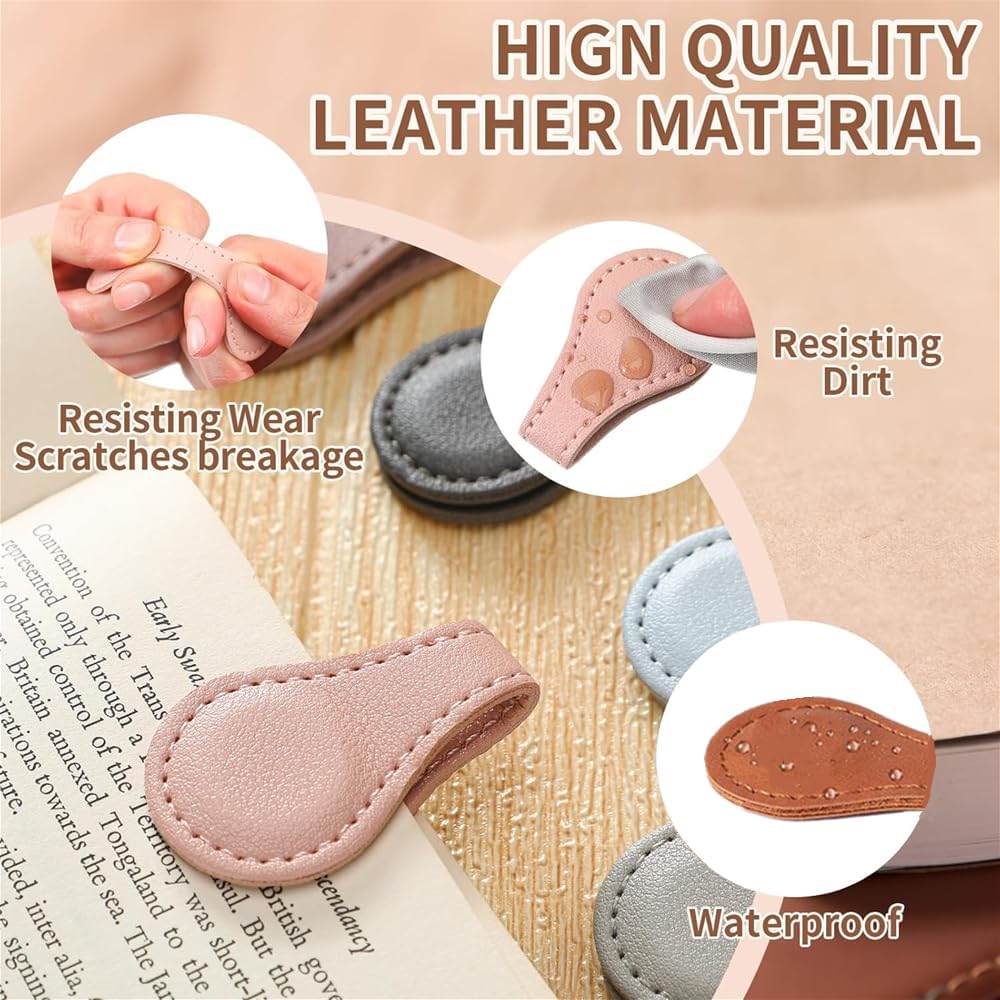 Personlized Magnetic Leather Bookmarks with Initials, Customized Book Marks Clip 26 Letters Bookmark for Reading Women, Men, Kids,Cute Book Markers Meaningful Gift for Book Lovers (Purple, B)