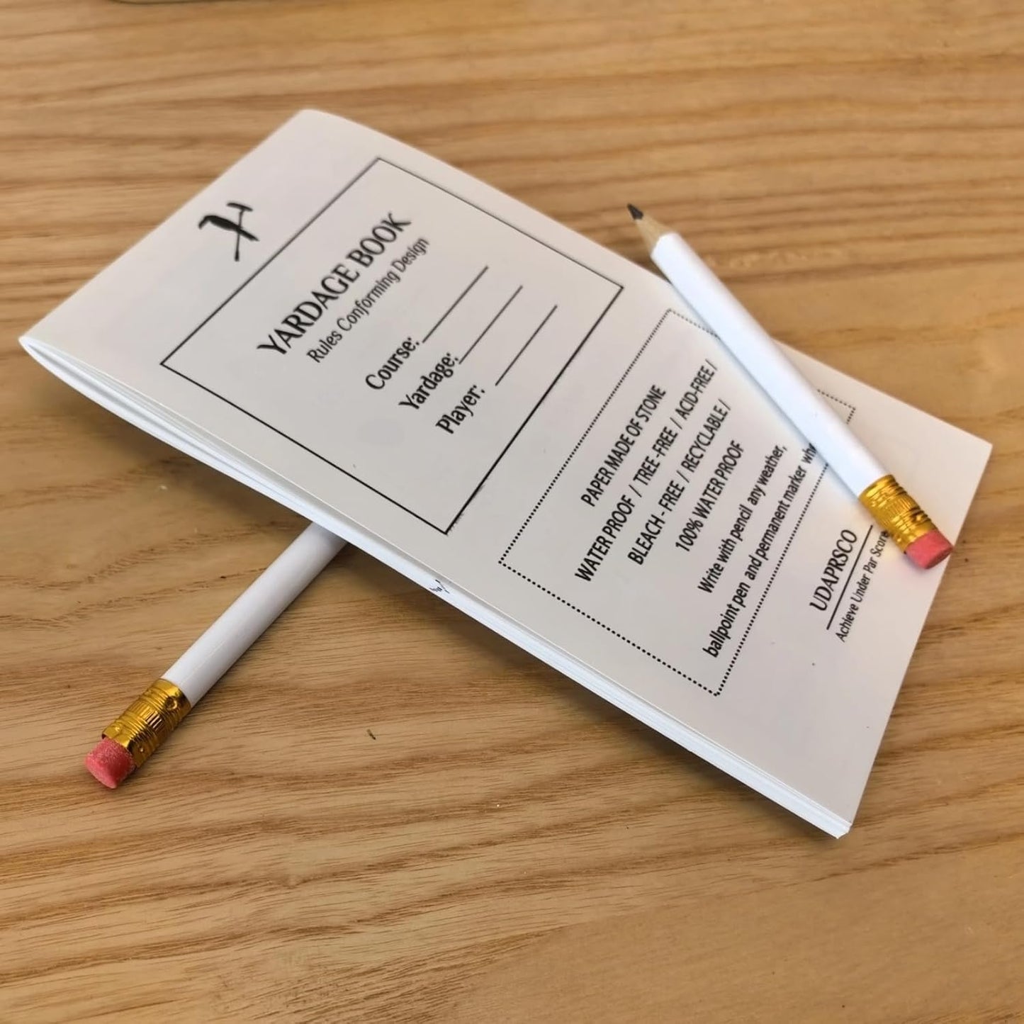 Golf Scorecard Holder (6 Colors - Premium Vegan Leather) | Yardage Book (4-Pack, Waterproof Stone Paper) | Scorecards (20-Pack White Cardstock) – Idea Gift for Golfers