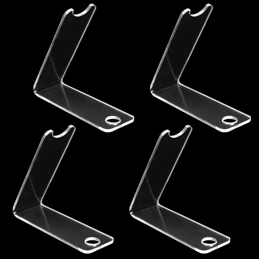 4pcs Single Pen Holder Display Stand for Desk, Clear Pencil Spoon Rack Organizer, Transparent Drying Stands for Makeup Brush, Easel Paintbrush, Eyebrow, Eyeliner for Store Office Home Use, Acrylic