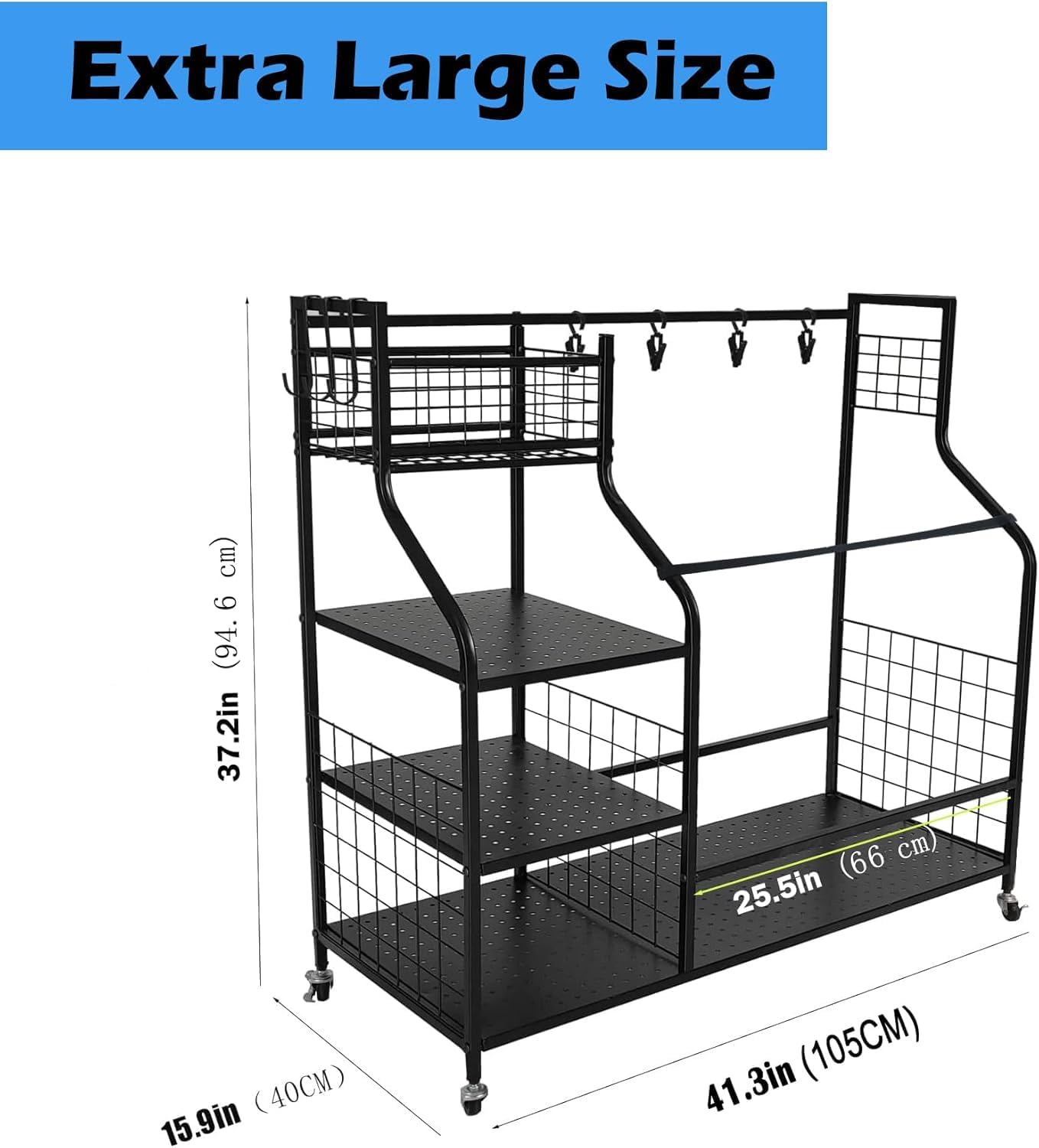 Golf Storage Rack Golf Bag Organizer for Garage, Golf Club Holder Extra Large Golf Bag Stand for 2 Golf Bags、Golf Equipment Accessories