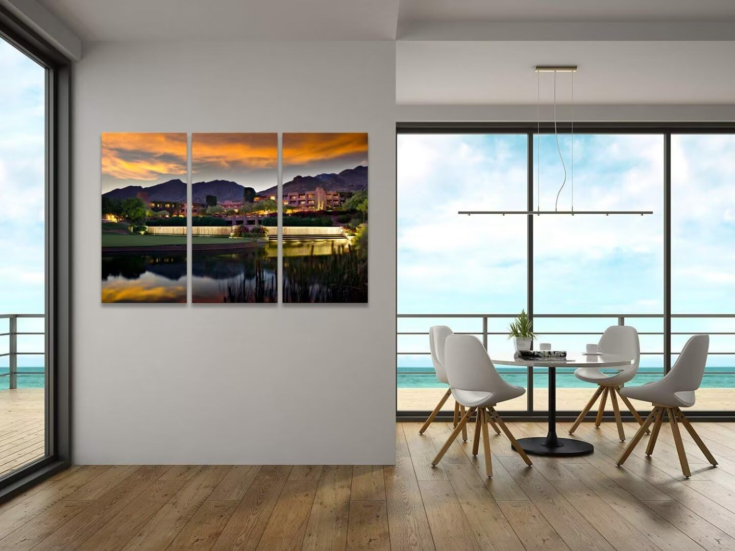 Foothill Mountains Golf Course Wall Art for Living Room Bedroom Home Decorations Golf Course Pictures Posters Wall Decor for Office Canvas Prints Modern Artwork Framed Ready to Hang(14''W x 28''H x3)