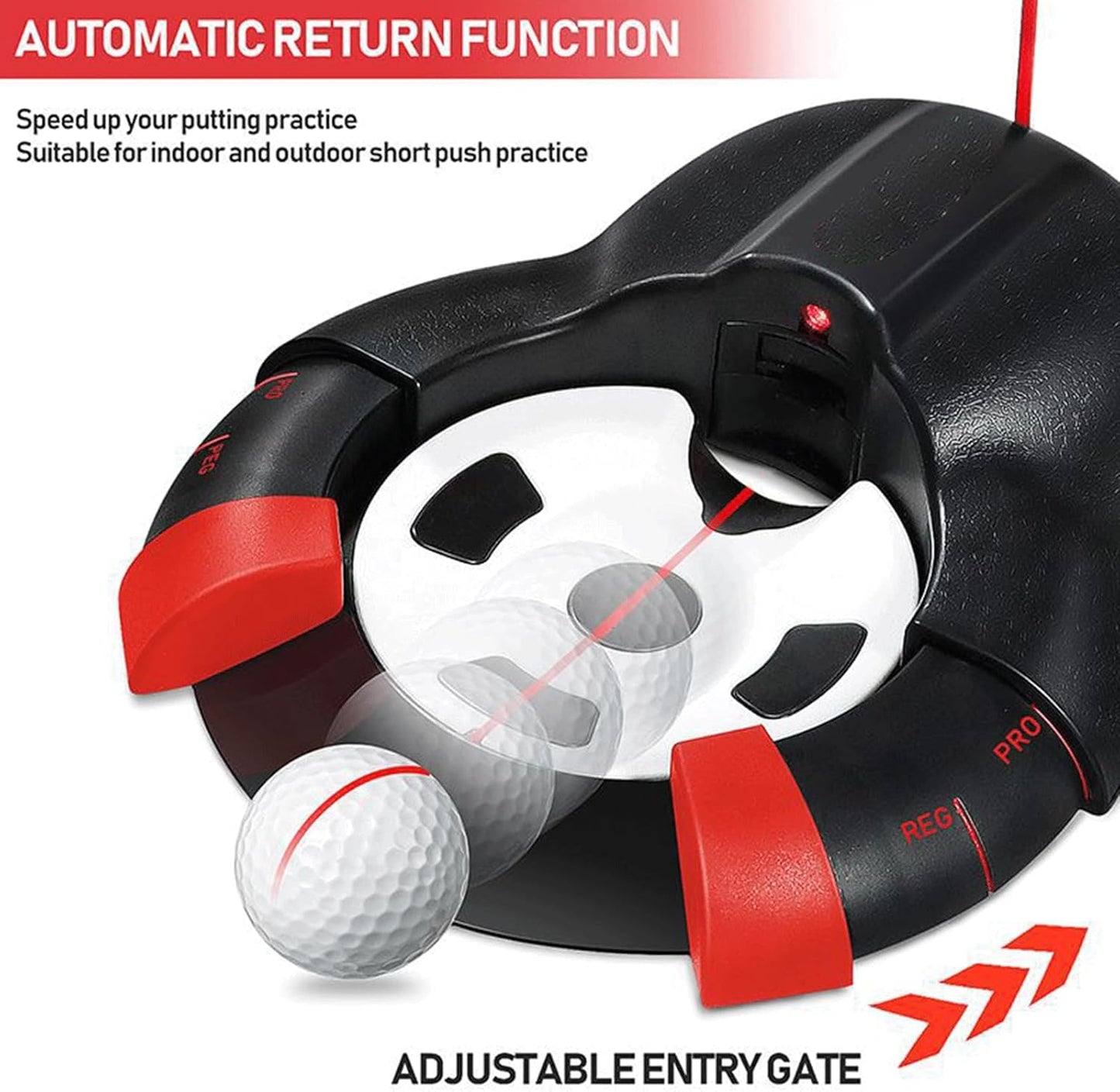 Golf Automatic Putting Ball Return Cup - Auto Returning Golf Cup Training Aid for Indoor/Outdoor Practice