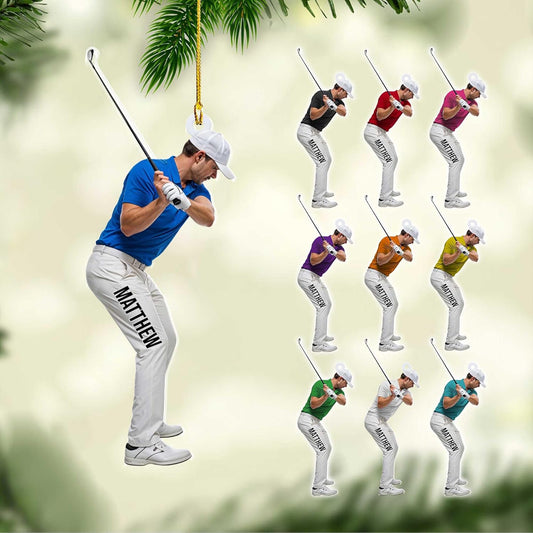 Personalized Golf Ornaments for Christmas Tree 2025 Custom Golf Christmas Ornament Golfing Bag Ornament Sports Golf Cart Ornaments Gift for Golfer Bag Golfing Lovers Hanging Decoration (G28)