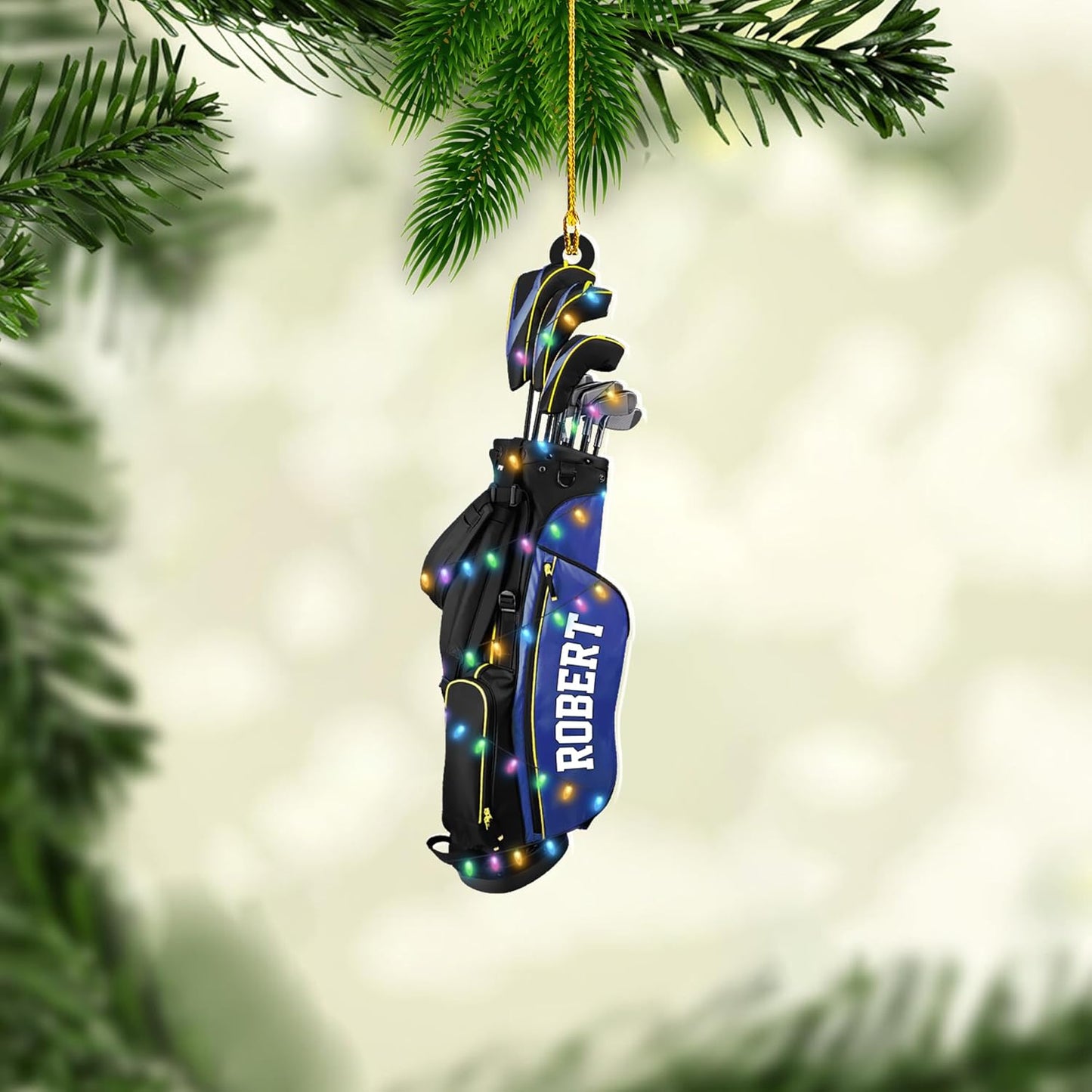 Personalized Golf Ornaments for Christmas Tree 2025 Custom Golf Christmas Ornament Golfing Bag Ornament Sports Golf Cart Ornaments Gift for Golfer Bag Golfing Lovers Hanging Decoration (G2)