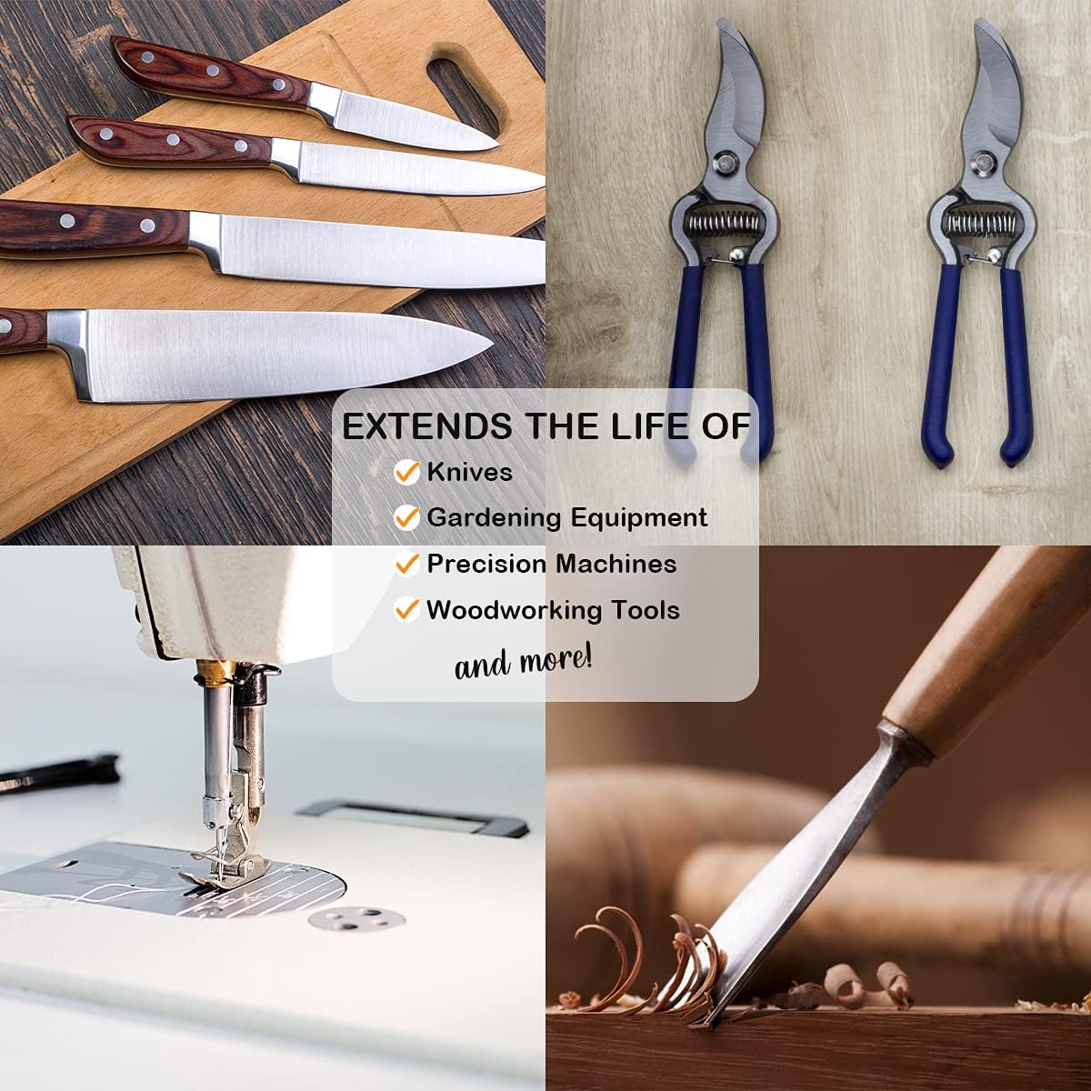 Knife Oil Rust Eraser Kit, Extra Large Rust Remover for Knives, Sword Maintenance Oil (3.4 oz) for Carbon Steel Blade, Cleaning, Protection And Lubricant Care Set