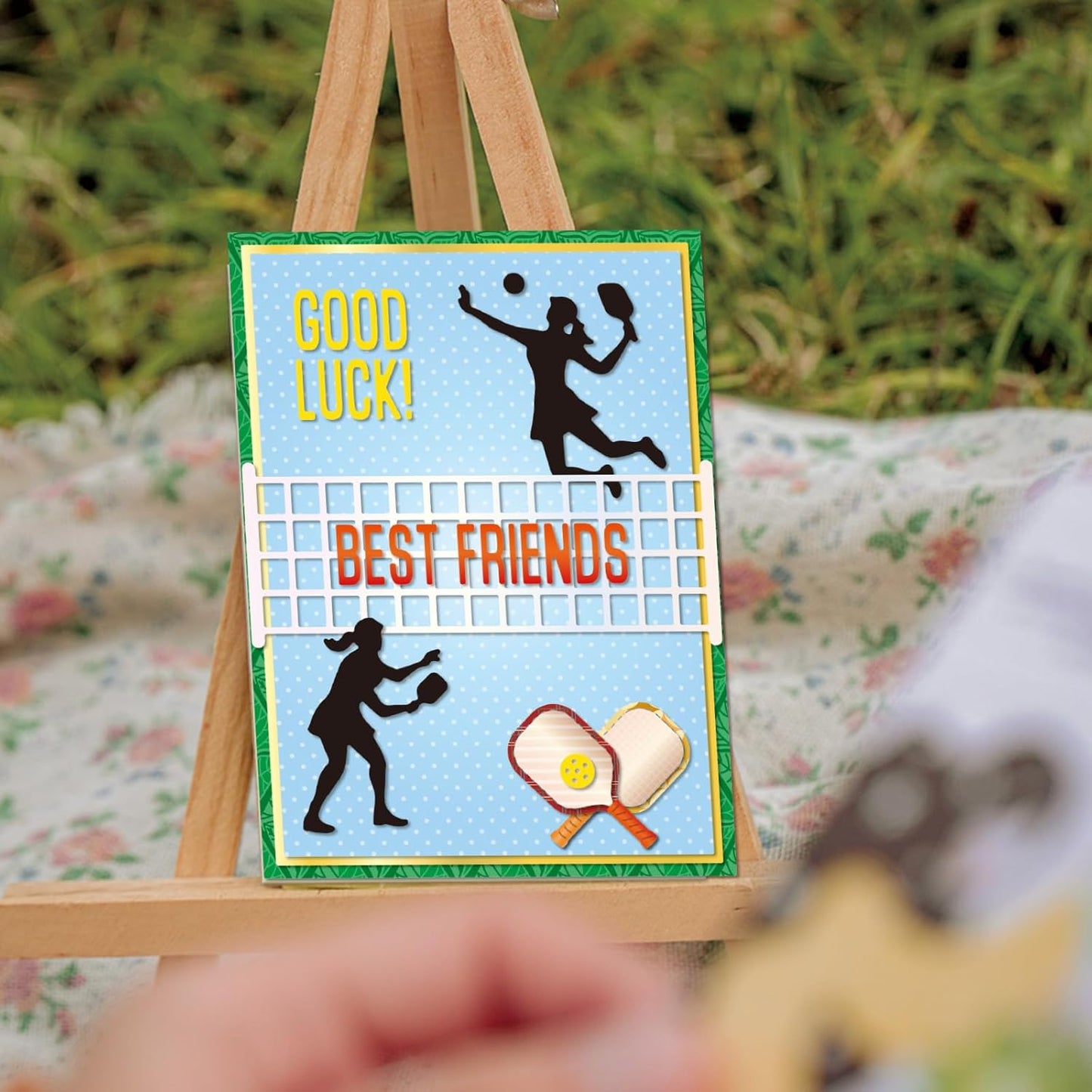 GLOBLELAND Pickleball Sports Cutting Dies for Card Making Best Greetings Die Cuts Men Lady Athletes Metal Die Cut Dies for DIY Scrapbooking Embossing Photo Album Craft Decor