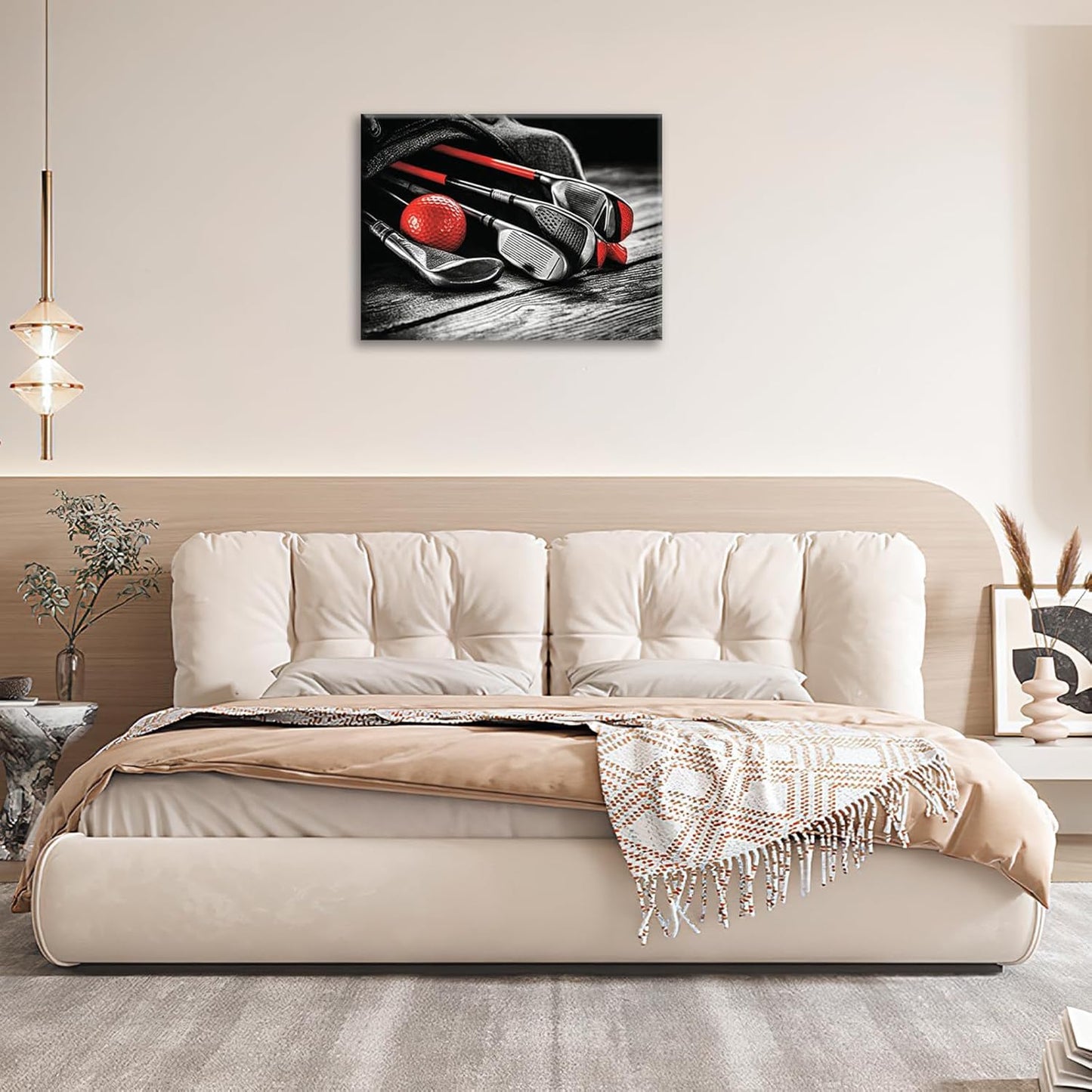 Golf Wall Art, Golf Ball Pictures Wall Decor Black and White Canvas Prints Framed Artwork Paintings Poster Home Office Decorations For Bathroom Bedroom Living Room 24l X 16w