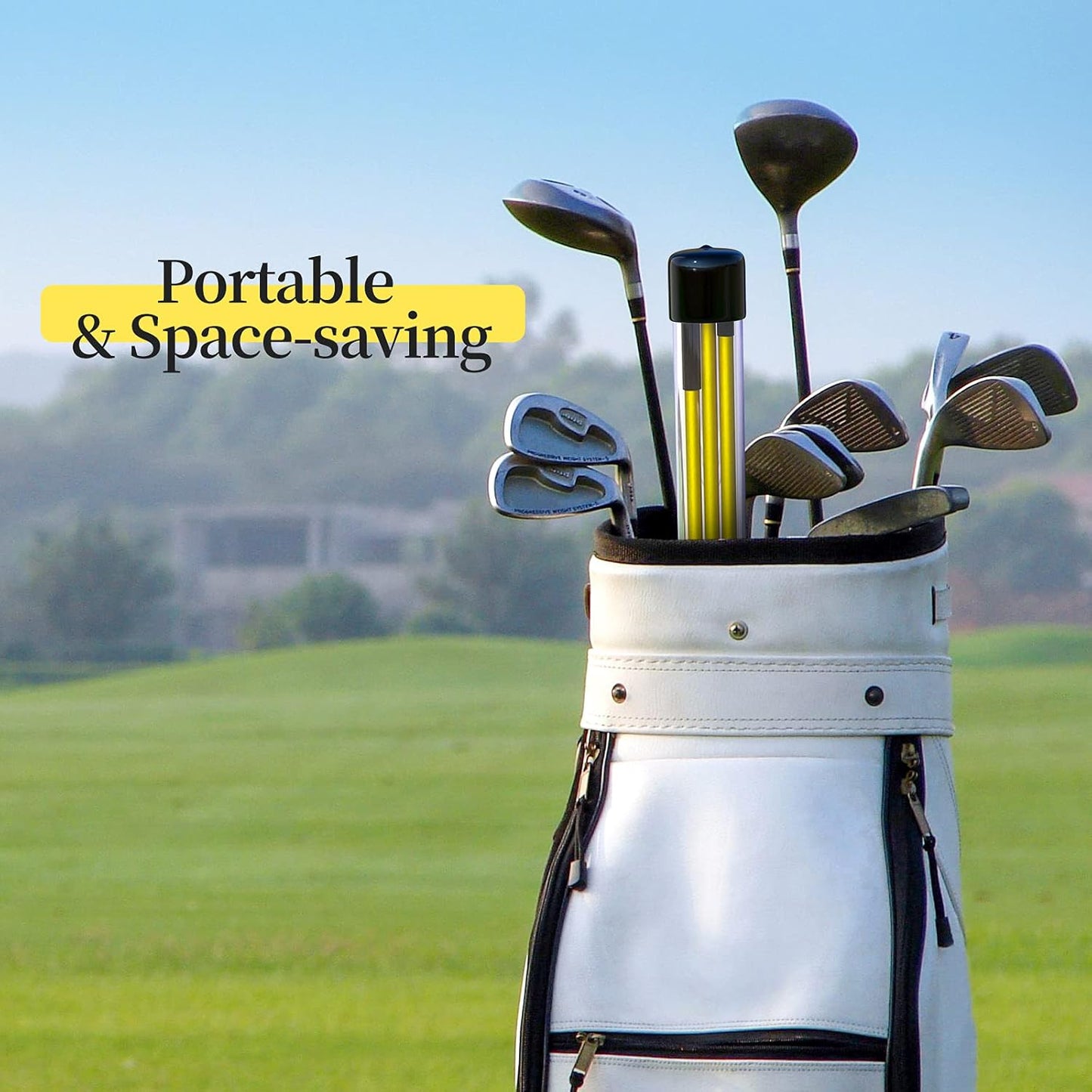 MoKo Golf Alignment Stick, 2 Set Golf Alignment Rods, 48" Collapsible Alignment Stick Golf Training Aid for Aiming, Putting, Posture Corrector, Golf Practice Sticks with Clear Tube Case