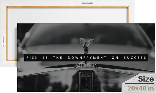 Motivational Wall Art for Office, Super Car Art Canvas, Inspirational Automotive Decor for Rolls Royce Sportscar Lovers, Motivational Wall Decor for Office and Home, Inspiring Car Poster (40 X 20 in)