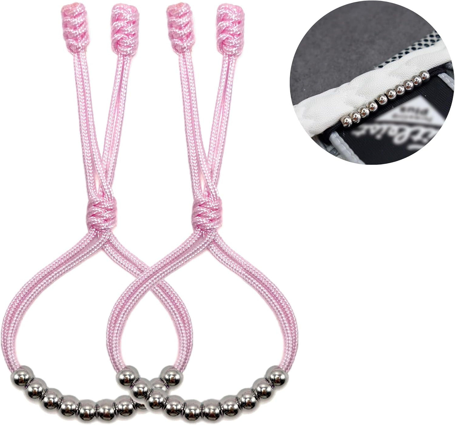 LAMIBEE Pack of 2 Golf Glove Bead Stroke Counter, 10 Stainless Steel Beads Score Counter for Gloves, Stroke Count Resizable Easy to Adjust Golf Round Scoring Tracker Accessory