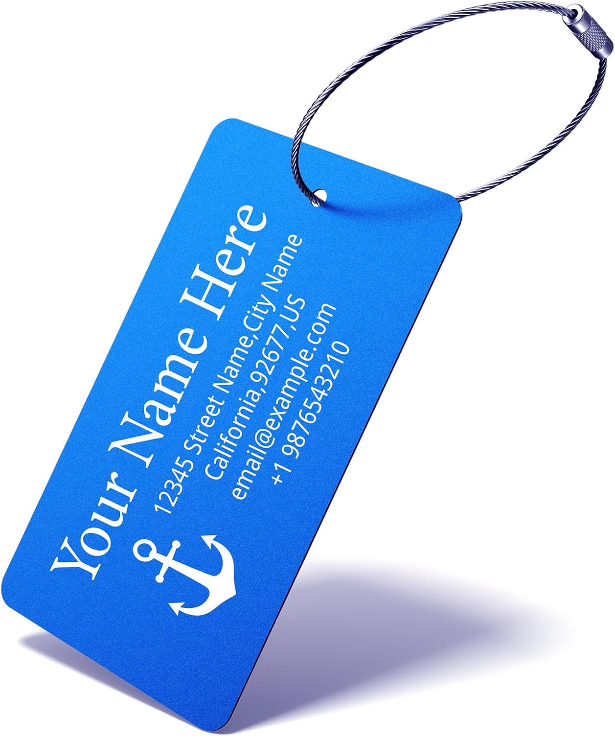 Luggage Tags for Suitcase - Personalized Engraved Metal Tag for Cruise Travel - Custom Name Tags Suitable for Bags and Backpacks(Blue)