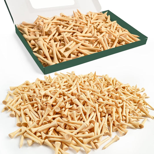 FINGER TEN Bamboo Golf Tees Wood 1 1/2 2 3/4 3 1/4 Inch Wooden Short Long Tee Color Bulk 250/500/1000/2000 Count for Men Women Kids in Red Pink USA Flag