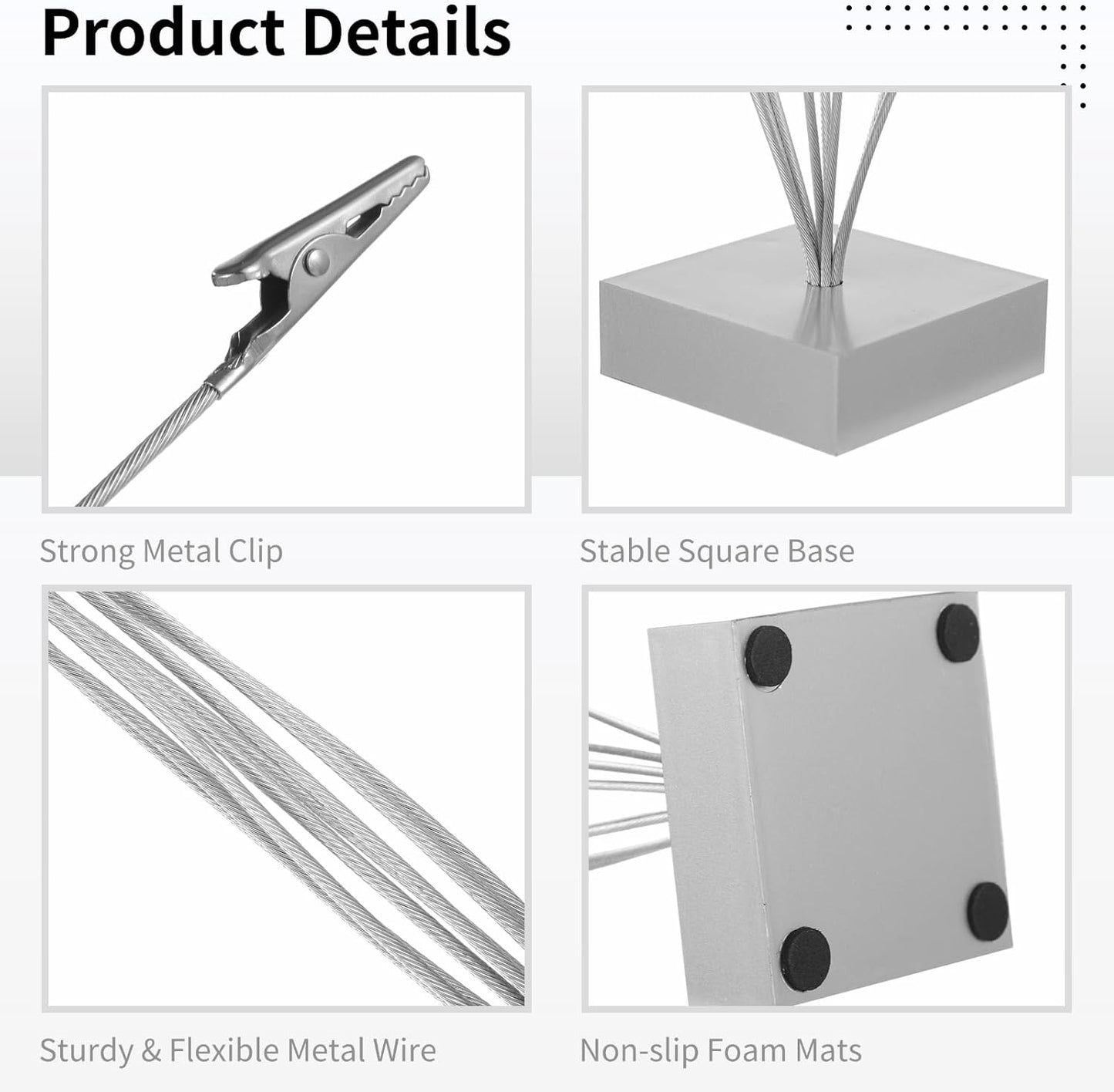 3 Pcs Photo Tree Holder with Clips, 8-Branch Gift Card Clip Holders, Multi-Head Metal Desk Card Display Stands, Table Number Holders, Ideal for Pictures, Notes, and Wedding Party Decorations