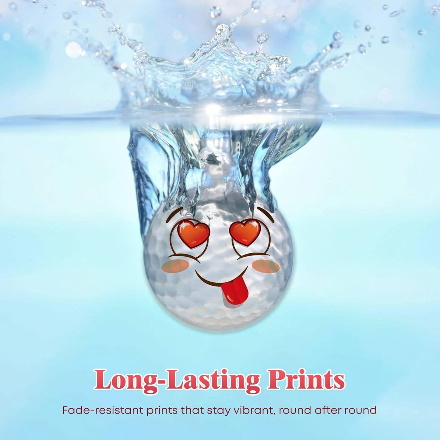 Oji Moji Emoticon Golf Ball Set - Love Series, 12-Pack Novelty Golf Gift for Men, Dads, Women, Kids, Accessories