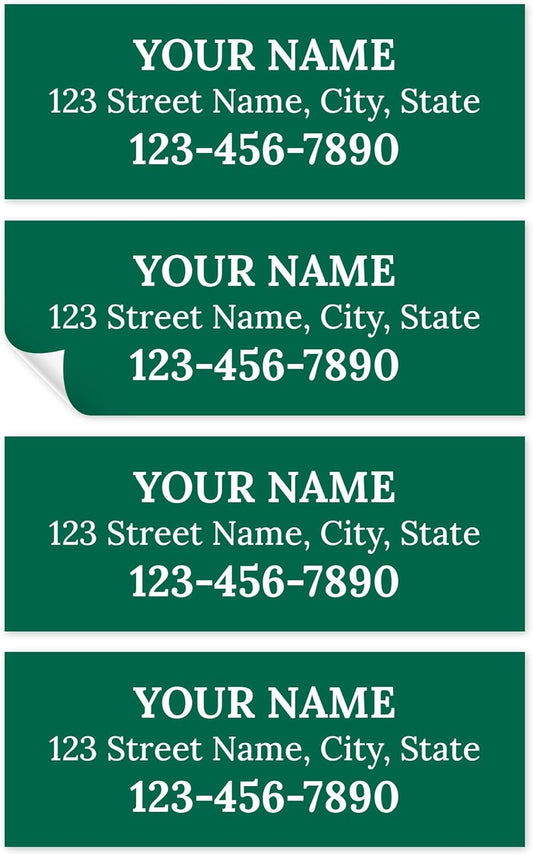 Custom Green Golf Club ID Labels, Personalized Golf Club Name Sticker,0.75x2 Inches, Set of 30, 4 Mil Vinyl Decal Stickers Weather Resistant, Made in USA by My Sign Center