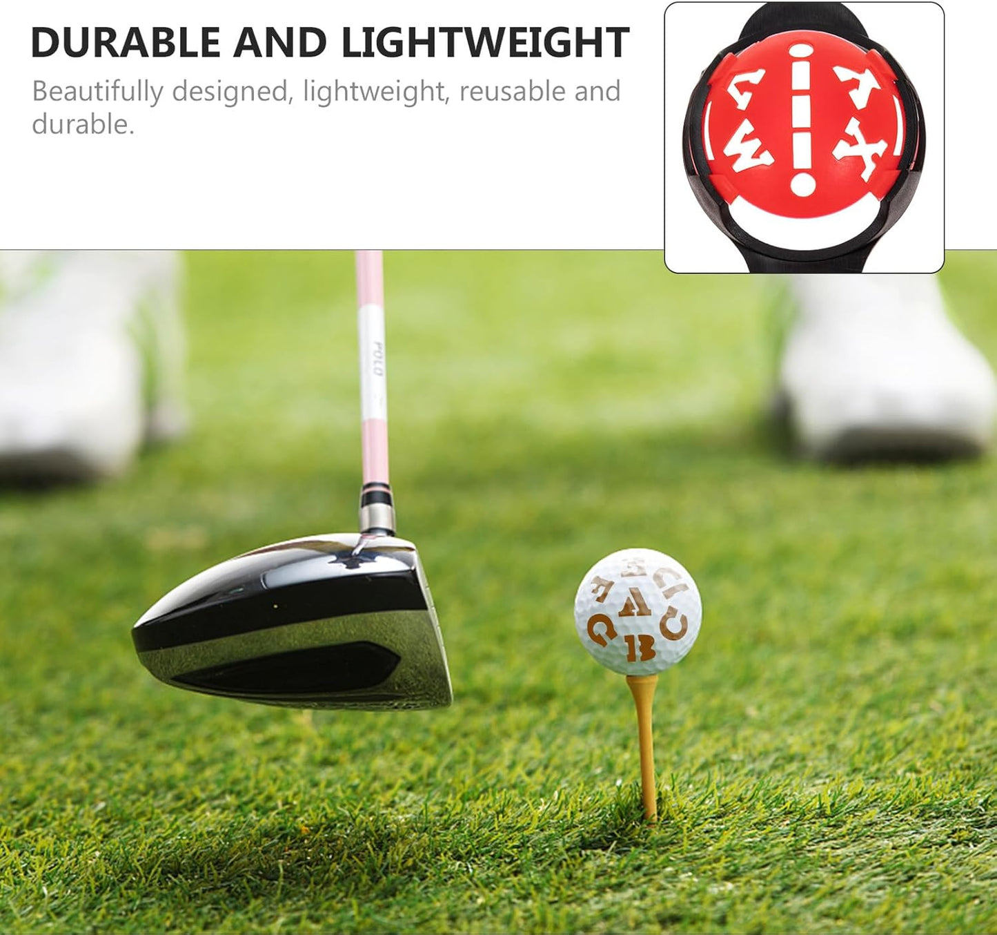 Luxshiny Golf Ball Line Marker with Letter Pattern Stencils Alignment Tools for Accurate Golf Ball Marking Use Positioning Clip Included for Men and Women