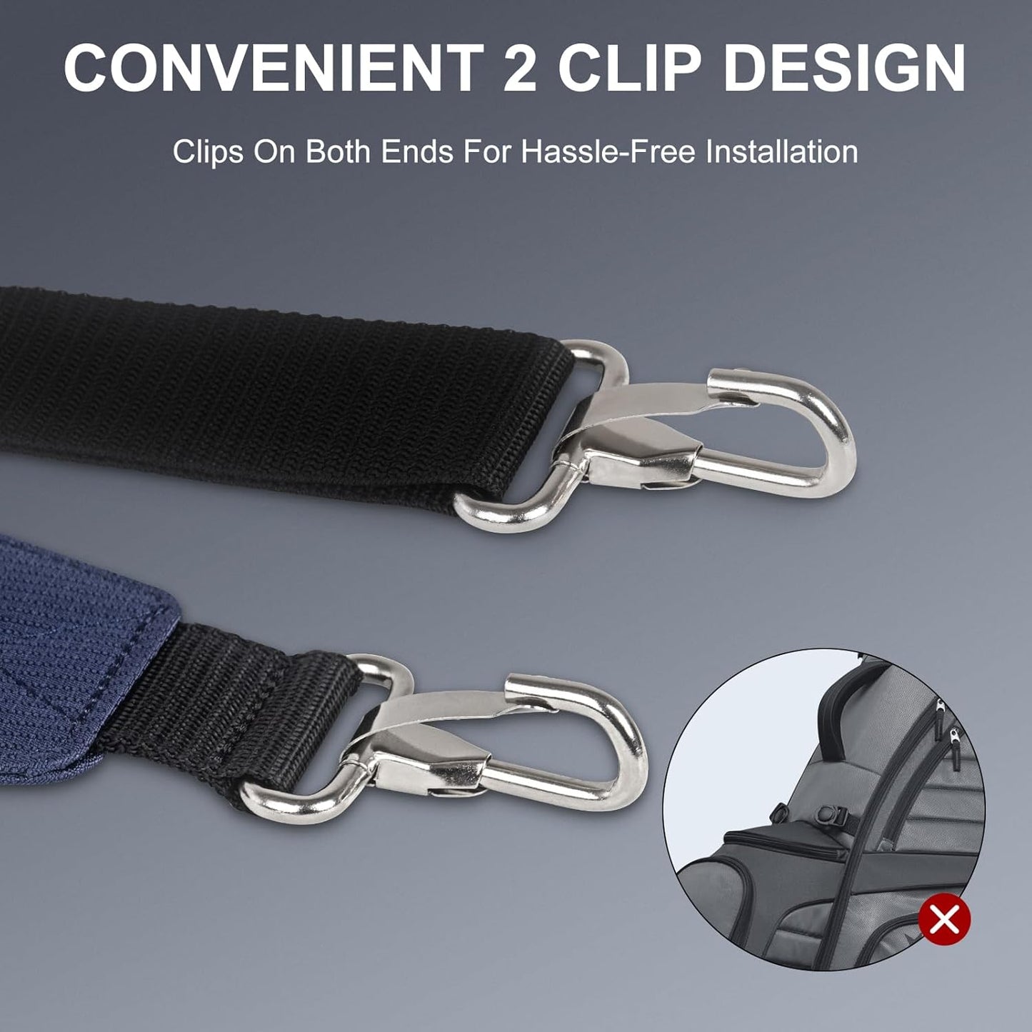 Golf Bag Shoulder Strap, Single Padded Adjustable Straps Universal Replacement
