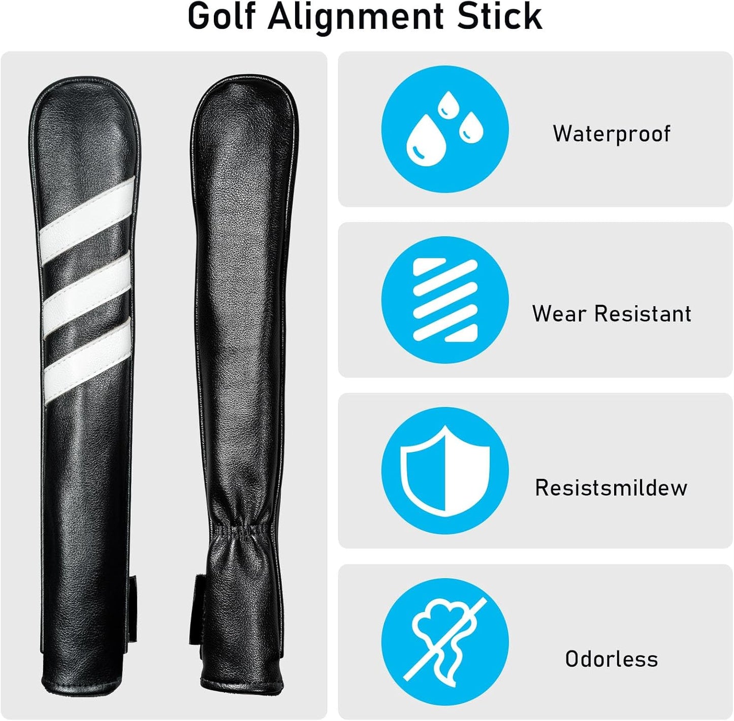 Golf Club Head Covers - 4pcs or 1pc Golf Accessories Club Covers Set for Woods and Driver Fairway Hybrids with Interchangeable Tags