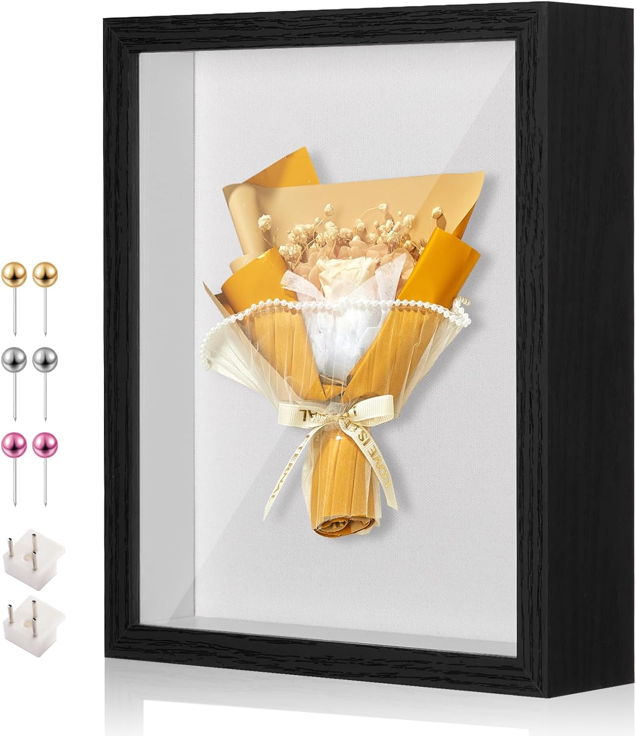 8x10 Shadow Box Display Case Picture Frame with Soft Linen Back,Large Deep Black Shadow Box 8x10 for Flowers Medal Display Case Jersey pet Graduation Memorabilia Baby Ltems Crafts Photos