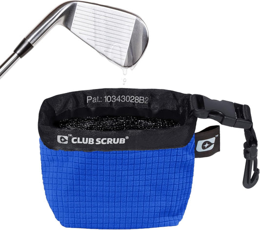 Club Scrub Golf Club and Golf Ball Cleaning Bag, Waterproof Clean Face Technology Liner, Detachable Clip, Machine Washable, Cleans Club Grooves, Dry Exterior (Neoprene or Microfiber Option Available)