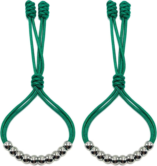 LAMIBEE Pack of 2 Golf Glove Bead Stroke Counter, 10 Stainless Steel Beads Score Counter for Gloves, Stroke Count Resizable Easy to Adjust Golf Round Scoring Tracker Accessory