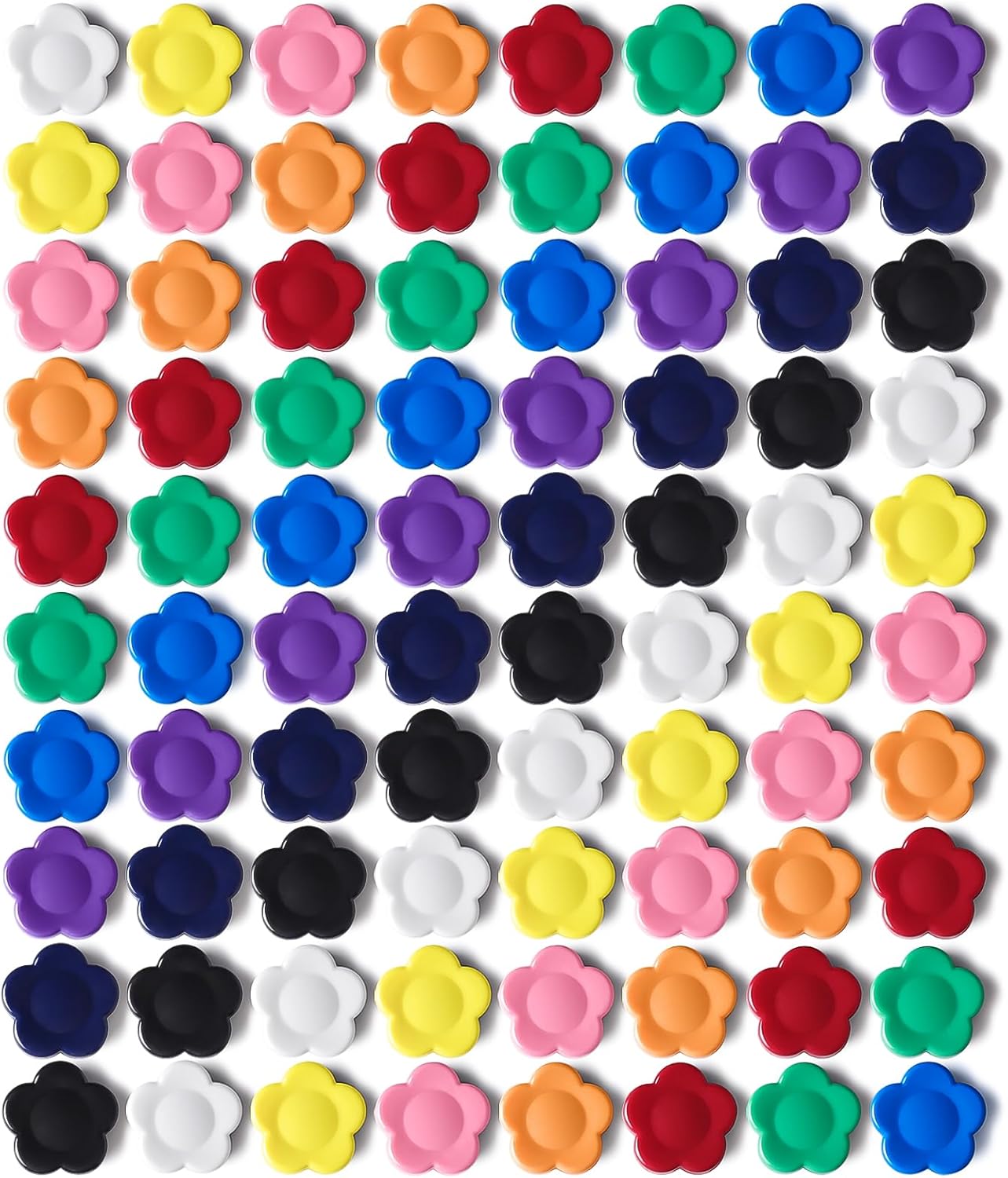 Fridge Magnets - 80 Pack Heavy Duty Refrigerator Magnets - Small Strong Magnets for Whiteboard, Lockers, Crafts, Kitchen, Office & Classroom - Decorative Cute Mini Sunflower Magnet (10 Colors)