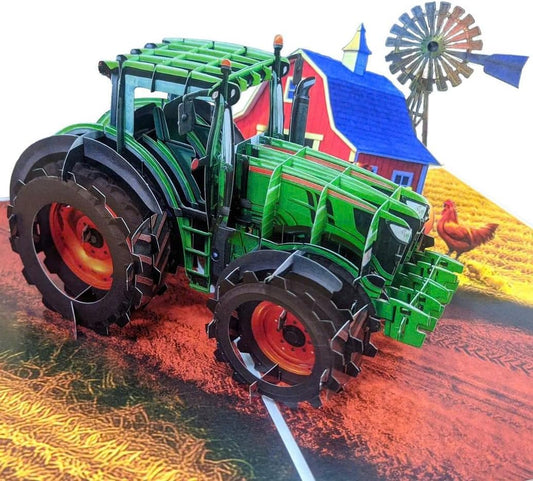 3D Tractor Popup Card – Handmade Farm-Themed Paper Art for Birthday, Anniversary, Christmas, Father’s Day – Unique Gift for Him, Her, Dad, Farmer, Tractor Lover, Country Life Fan