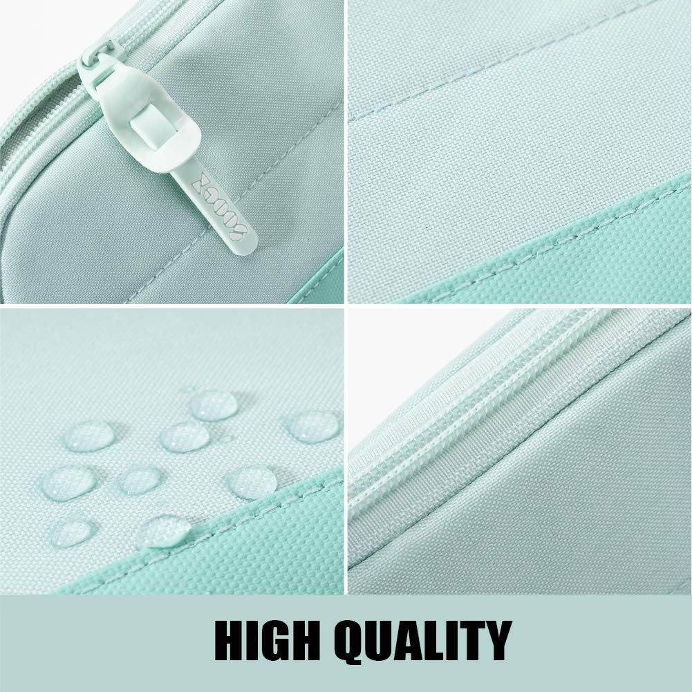 Sooez Wide-Opening Pencil Pen Case, Lightweight & Spacious Pencil Cases Bag Pouch Box Organizer, Aesthetic Supply with Triangular Design for Adults, Mint Green