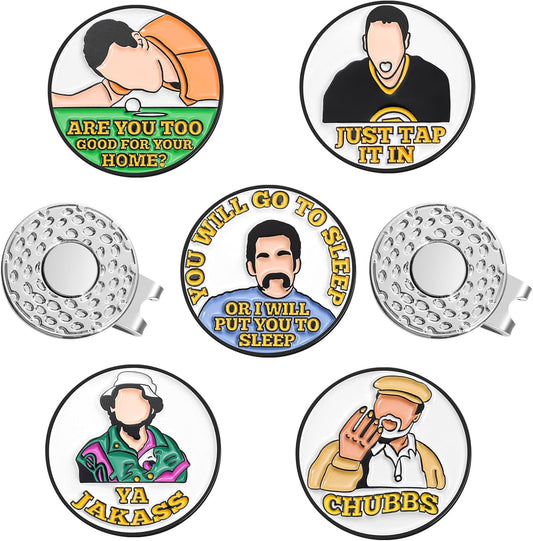 Funny Magnetic Ball Markers Clips, Distinctive Enamel Golf Ball Markers for Putting Green, Golf Ball Marker Hat Clips Magnet for Golf Lovers Gifts Golfing Accessories