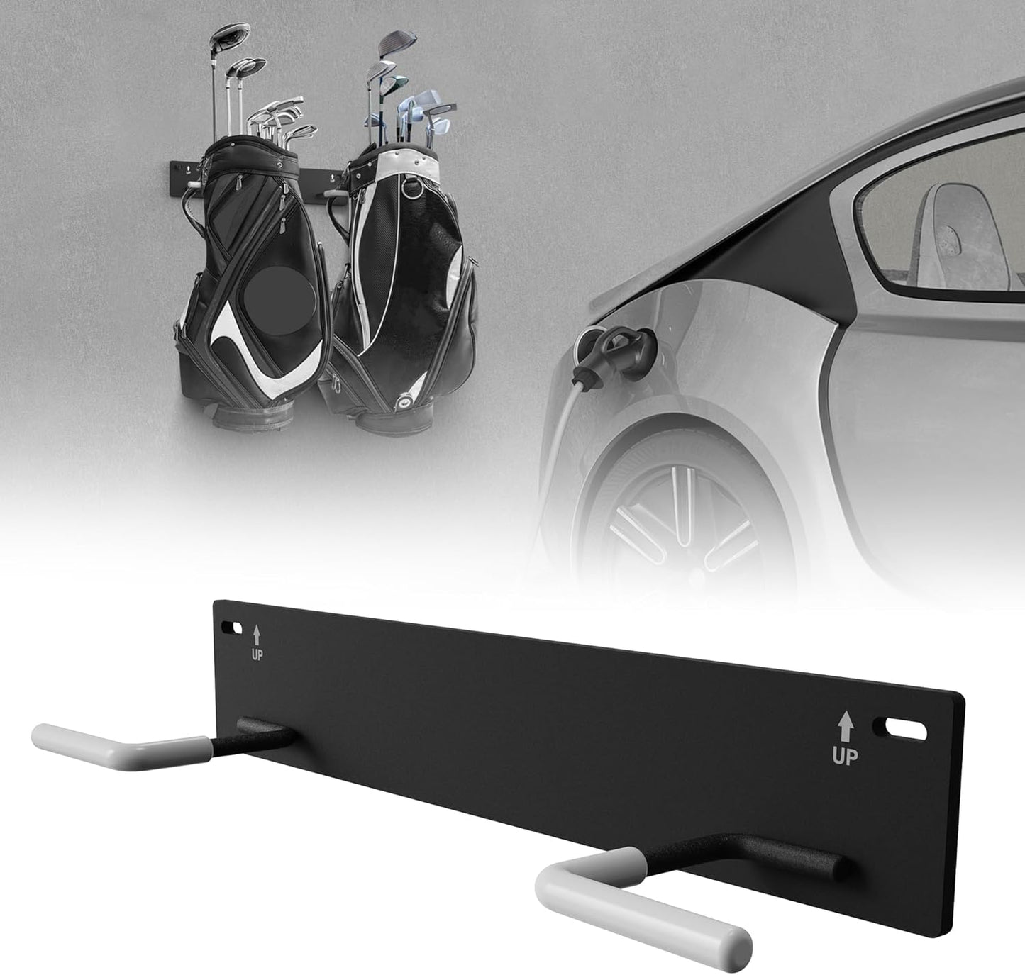 Wall Mounted Golf Bag Storage Rack,Golf Bag Storage Rack for Garage,Golf Bag Organizer for Garage,Golf Bag Hangers/Holder/Hook for Garage,Golf Storage System & Accessories