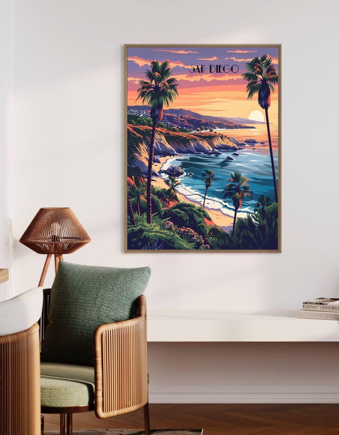 Turnip Designs 8X10 Unframed San Diego California Retro City Urban Landscape Art Print Poster Illustration Home Decor RC018