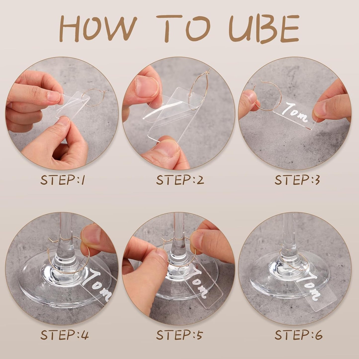 Tondiamo 40 Pcs DIY Wine Charms for Glasses Acrylic Wine Charms with Rings Tags Marker Pen Blank Glass Labels Bulk for Stem Cocktail Champagne Wedding Dinner Party Favor